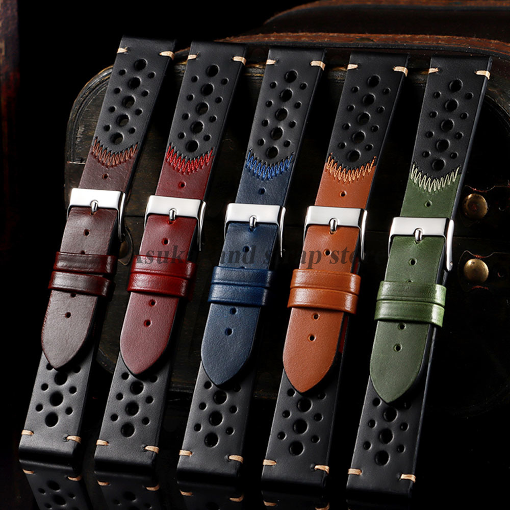 新しいオイルワックスレザー時計ストラップ 20 ミリメートル - Omega Watches Smartwatch のレビューと価格