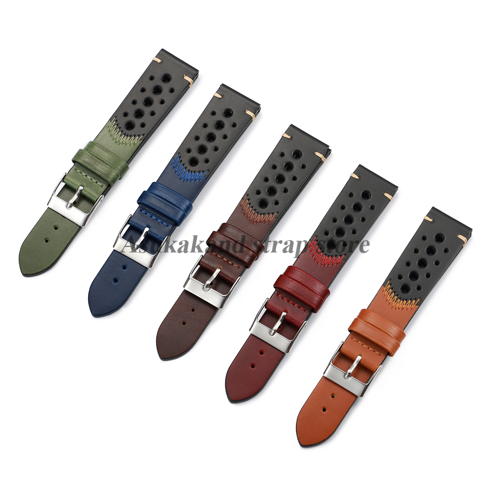 新しいオイルワックスレザー時計ストラップ 20 ミリメートル - Omega Watches Smartwatch のレビューと価格