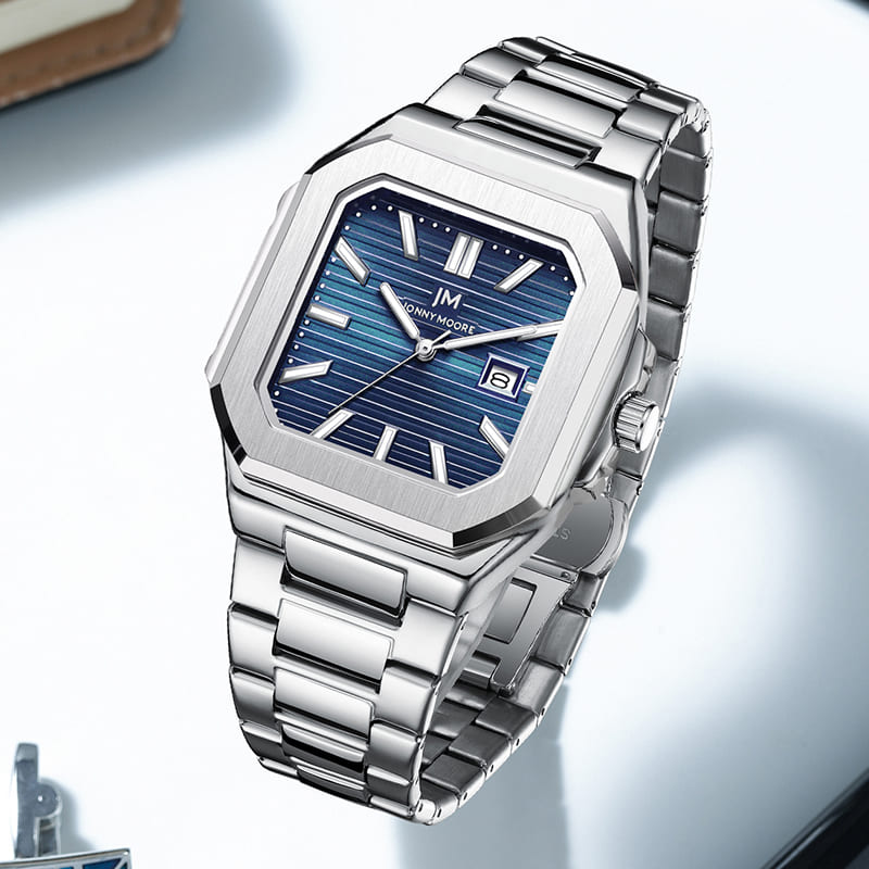 ジョニー・ムーア K1050 ファッション高級スチールストリ - Smartwatch Square Watches For Men のレビューと価格