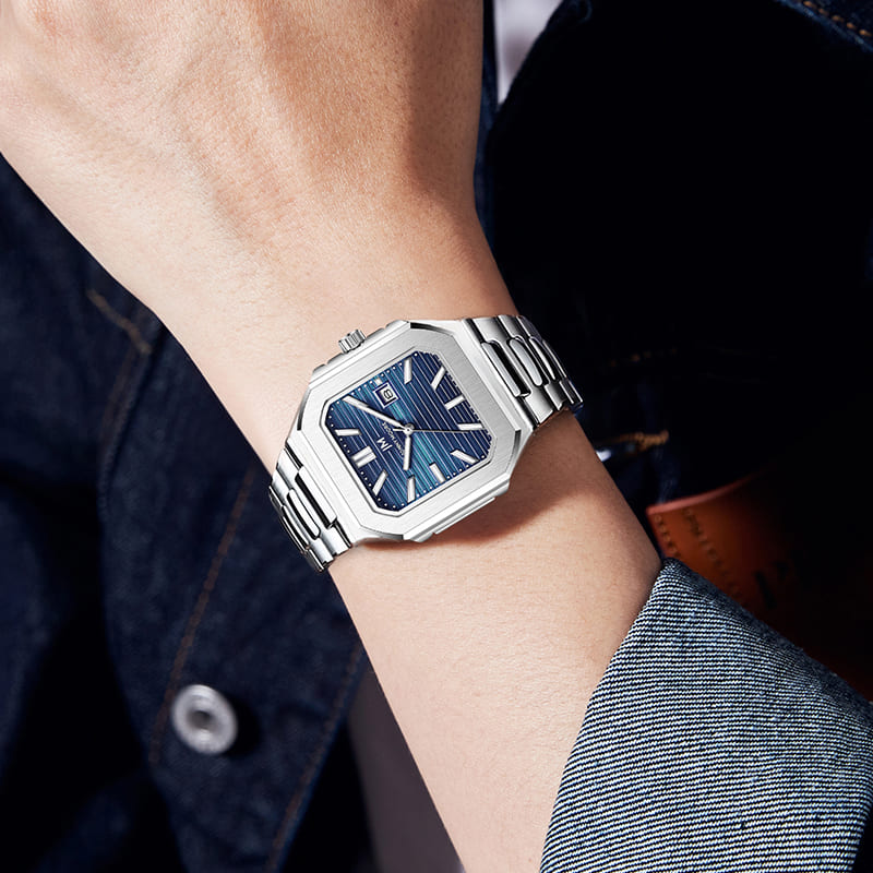 ジョニー・ムーア K1050 ファッション高級スチールストリ - Smartwatch Square Watches For Men のレビューと価格